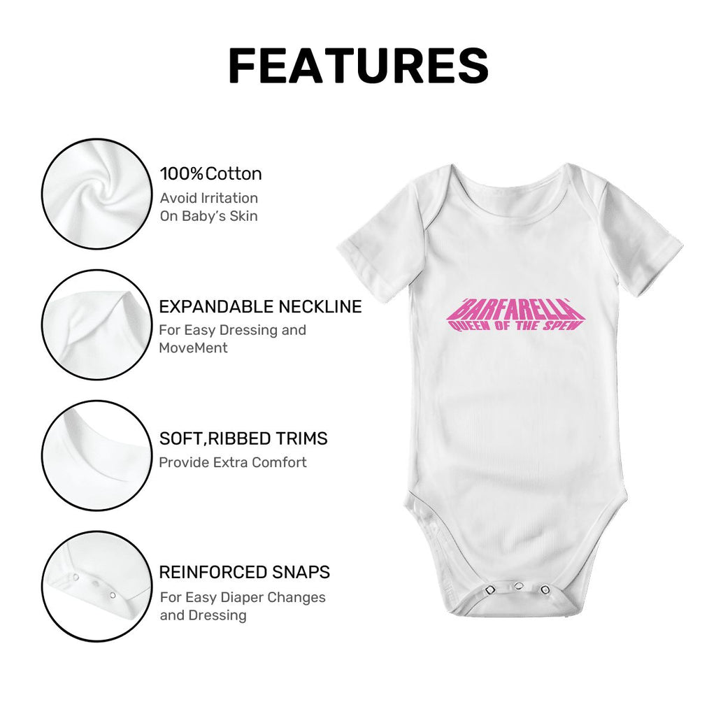 Barfarella Queen of the Spew Baby Onesies (Short Sleeve)