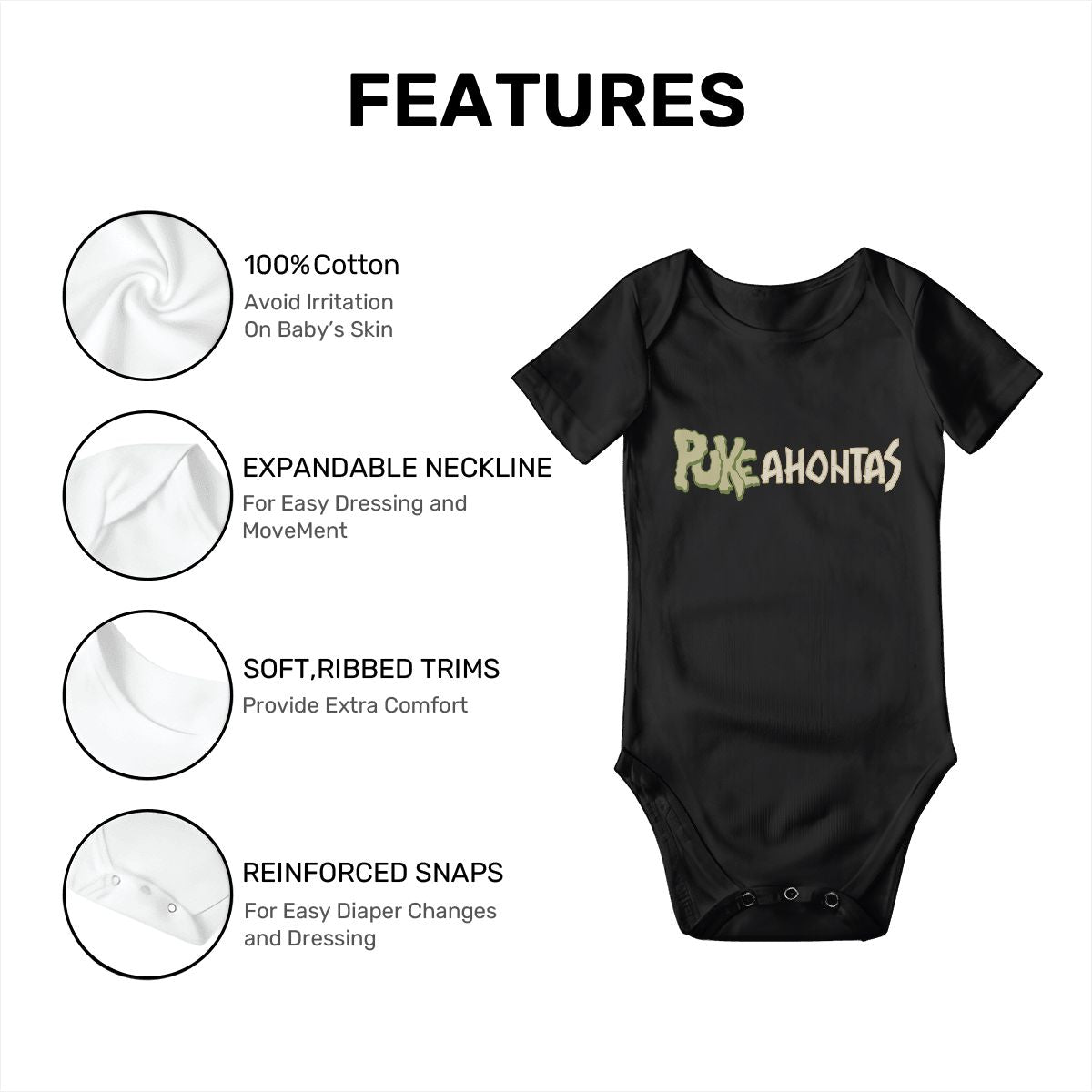 Pukeahontas Baby Onesies (Short Sleeve)