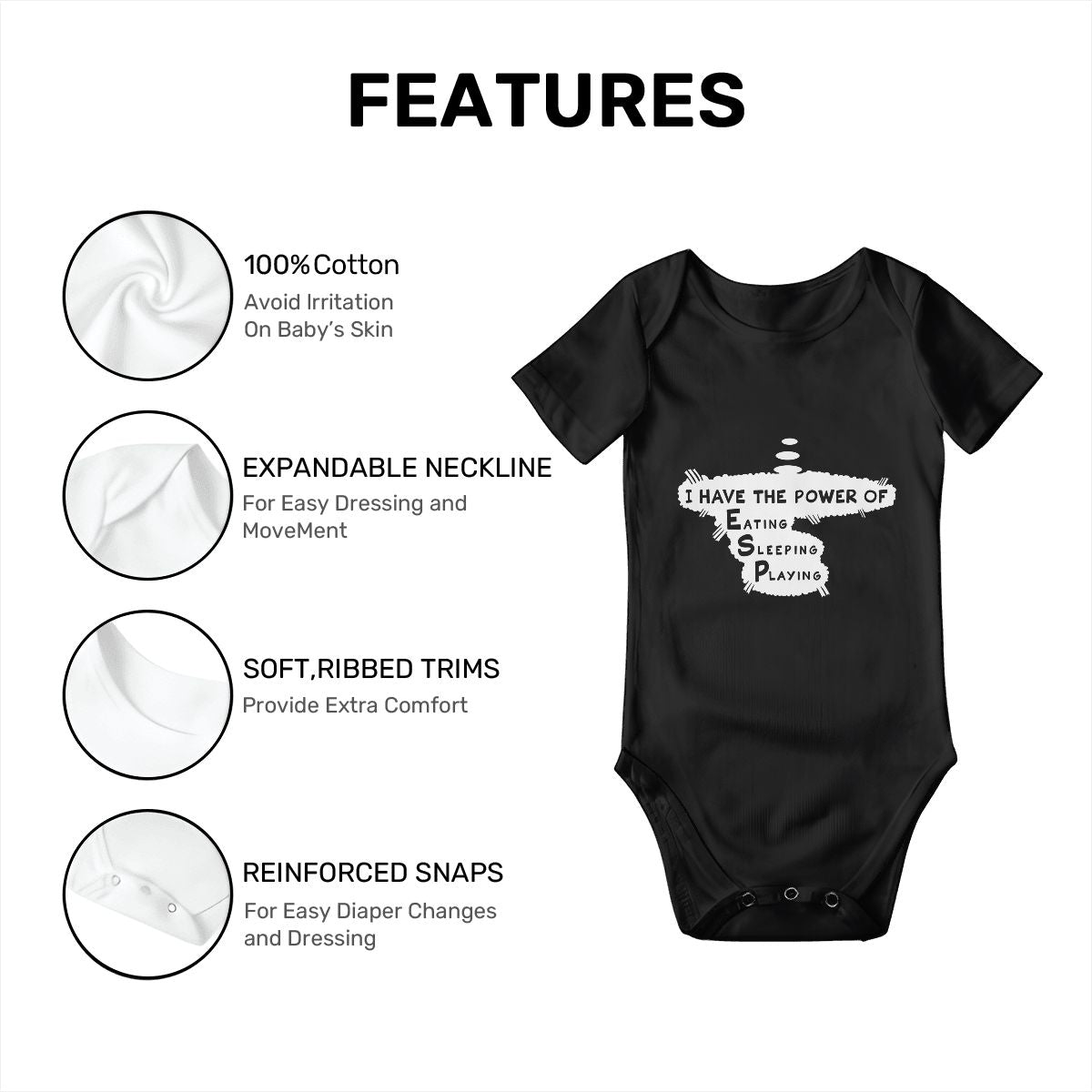 The Power of ESP Baby Onesies (Short Sleeve)