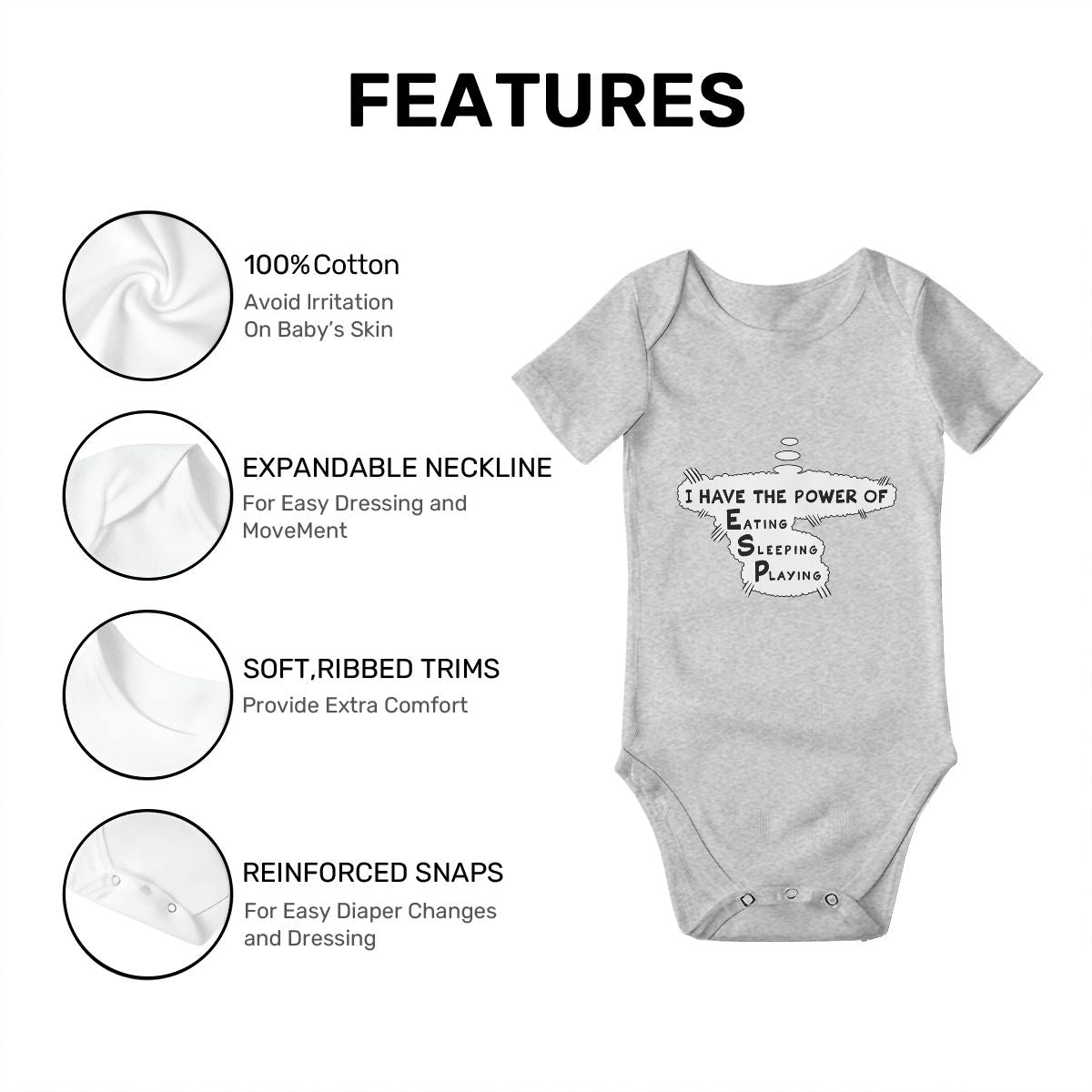 The Power of ESP Baby Onesies (Short Sleeve)