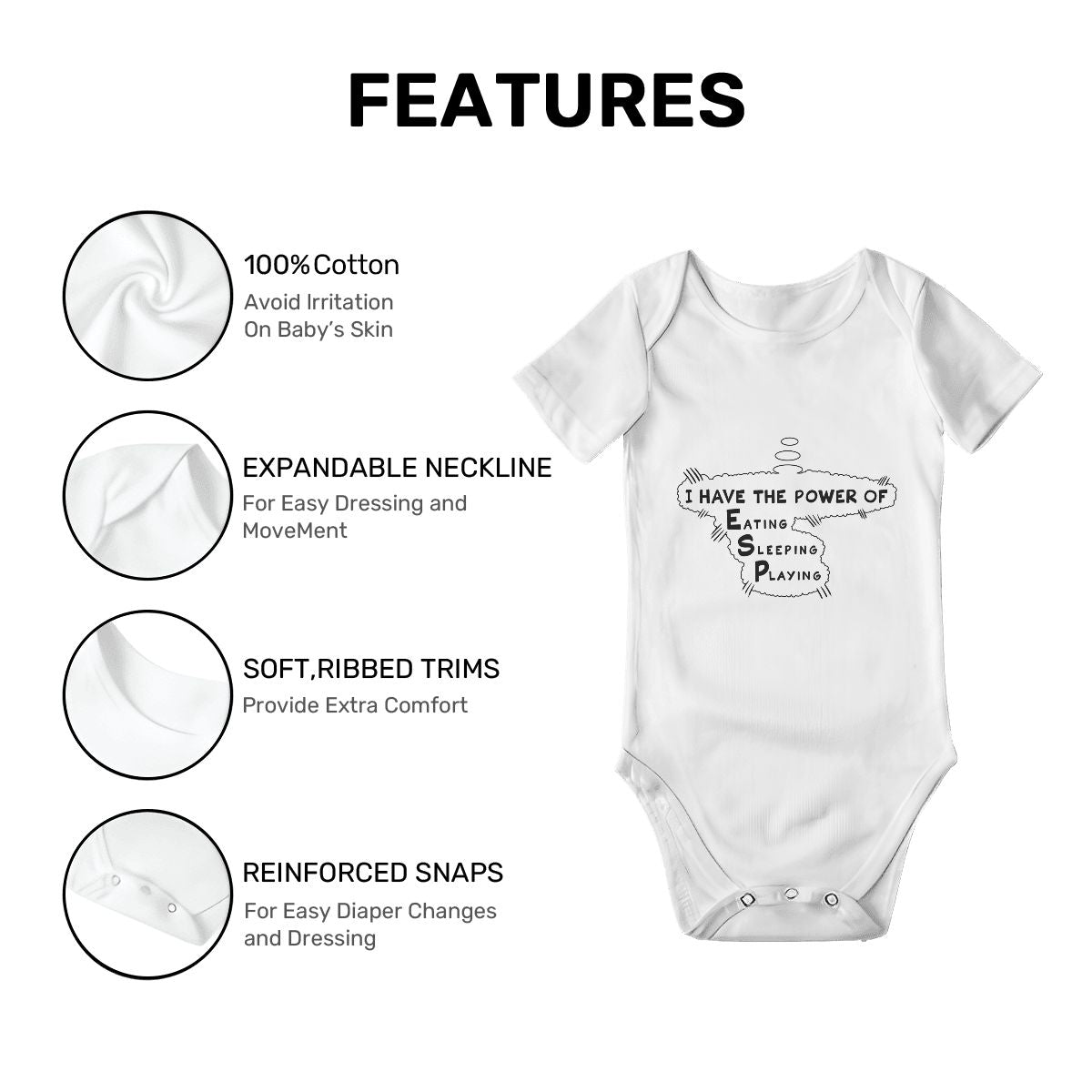 The Power of ESP Baby Onesies (Short Sleeve)