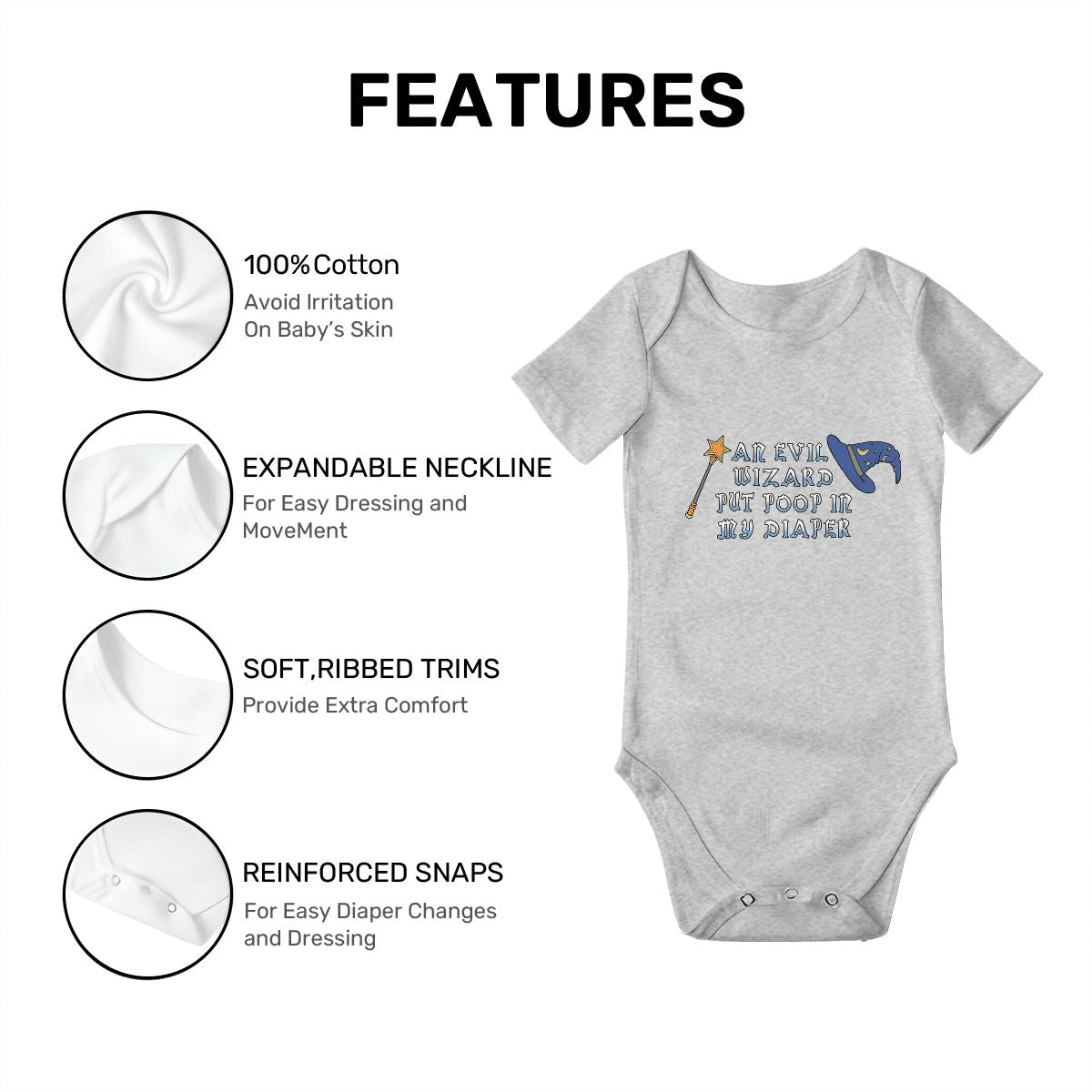 Evil Wizard Baby Onesies (Short Sleeve)