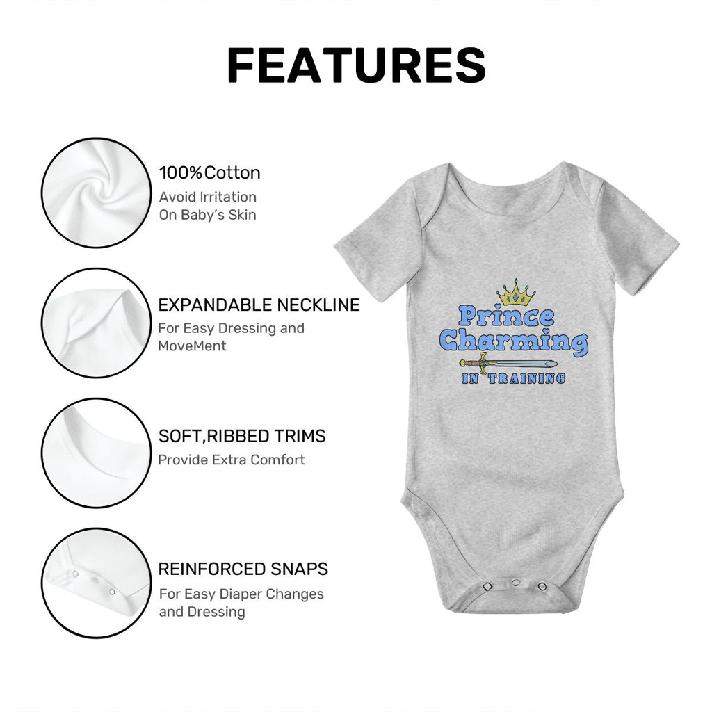 Prince Charming In Training Baby Onesies (Short Sleeve)