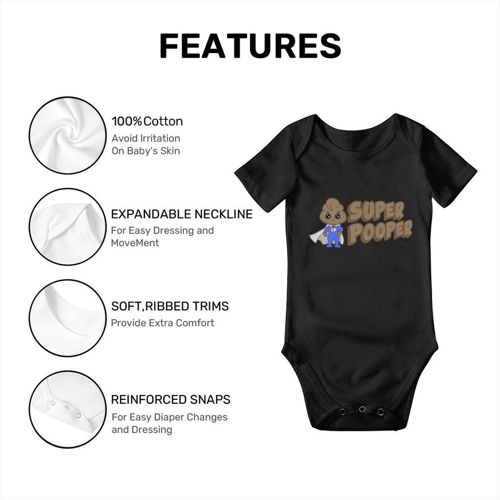 Super Pooper Baby Onesies (Short Sleeve)