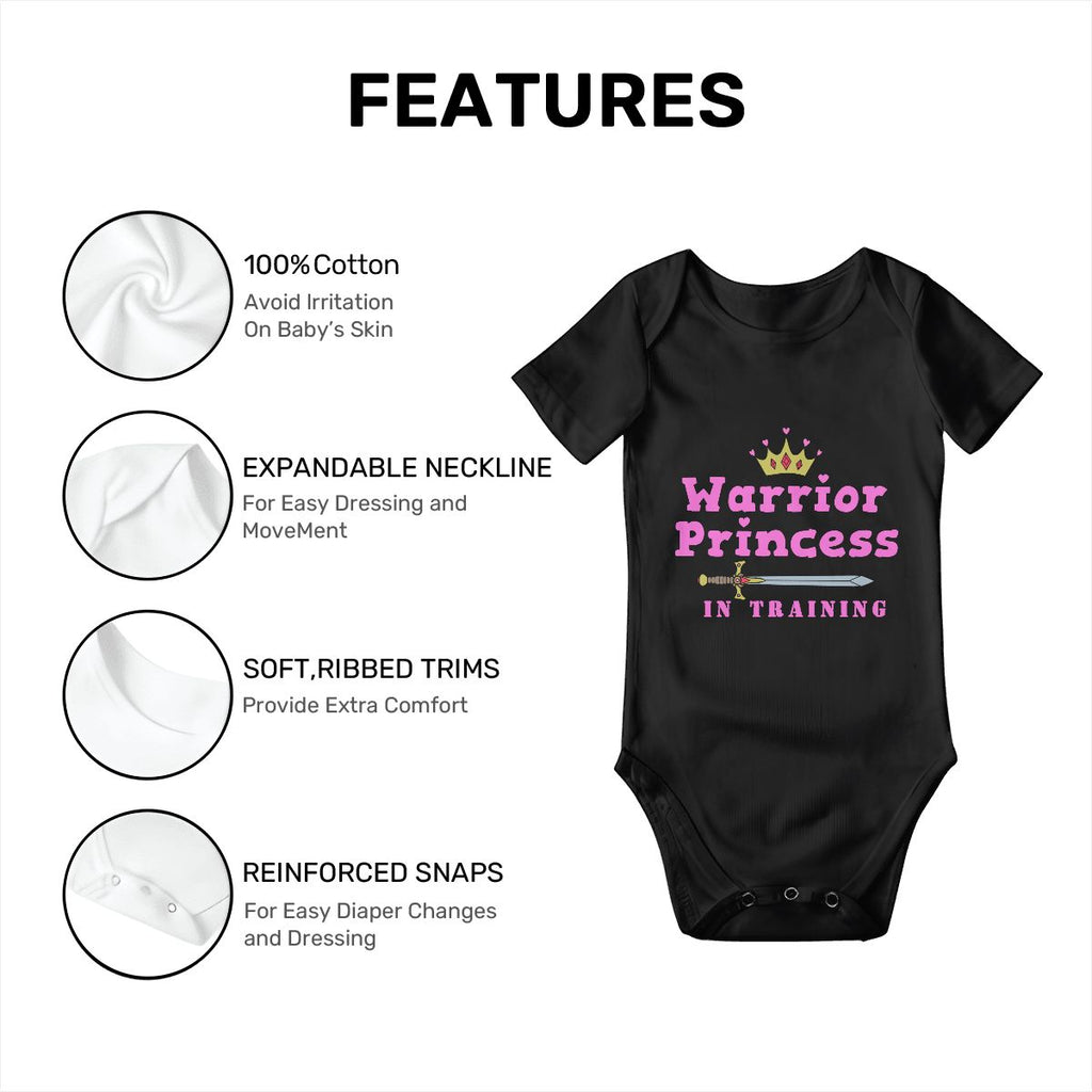 Warrior Princess In Training Baby Onesies (Short Sleeve)