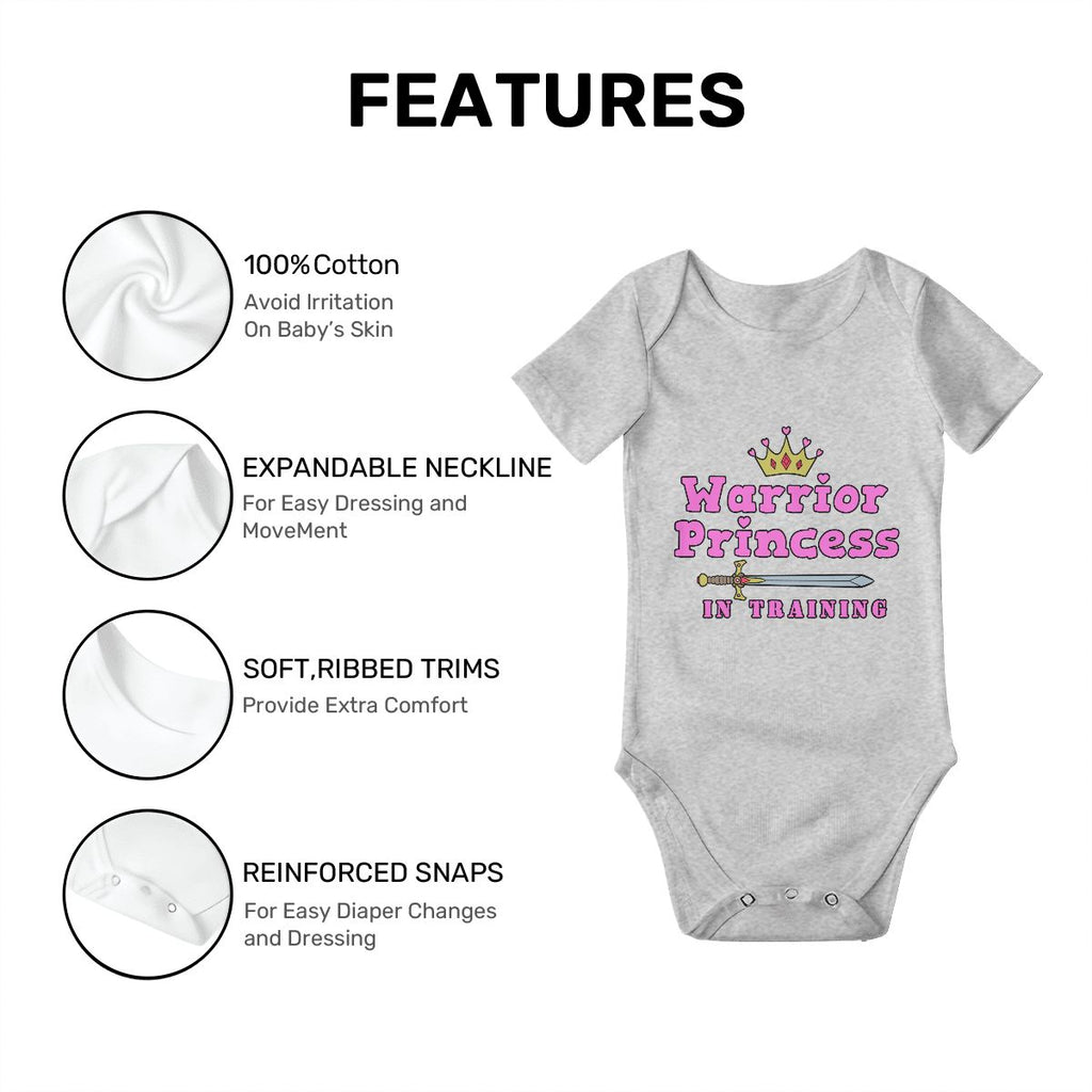 Warrior Princess In Training Baby Onesies (Short Sleeve)