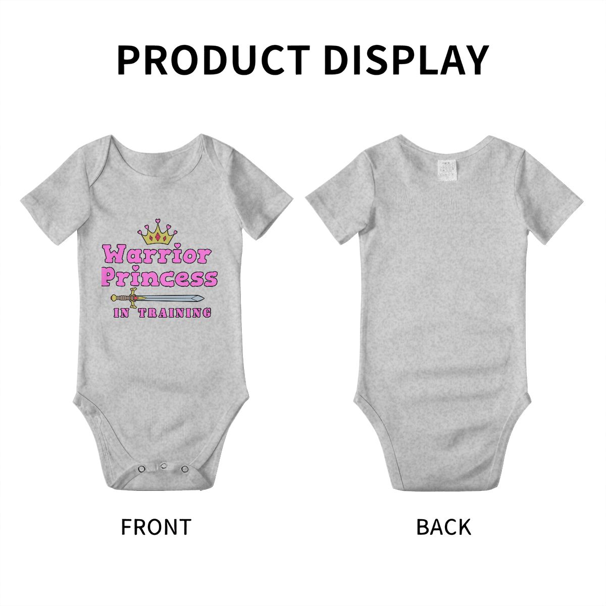 Warrior Princess In Training Baby Onesies (Short Sleeve)