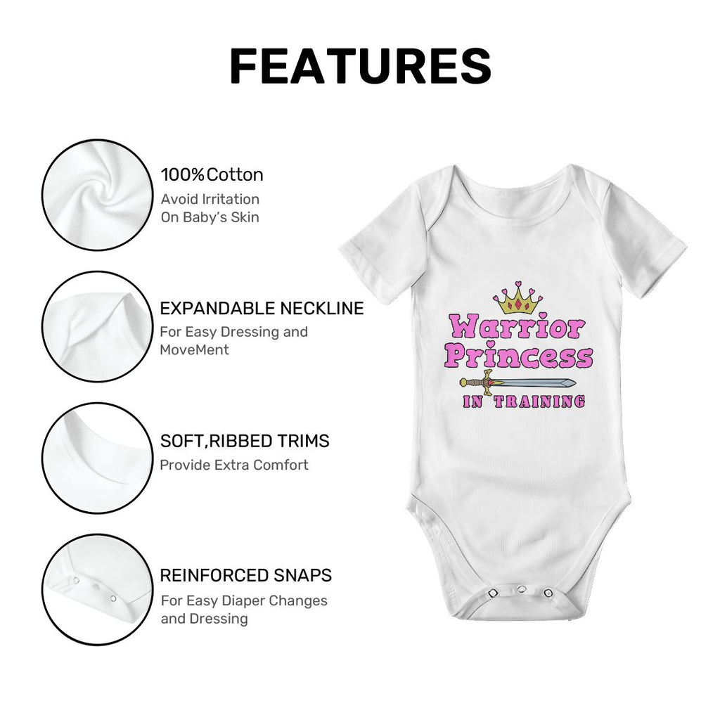 Warrior Princess In Training Baby Onesies (Short Sleeve)