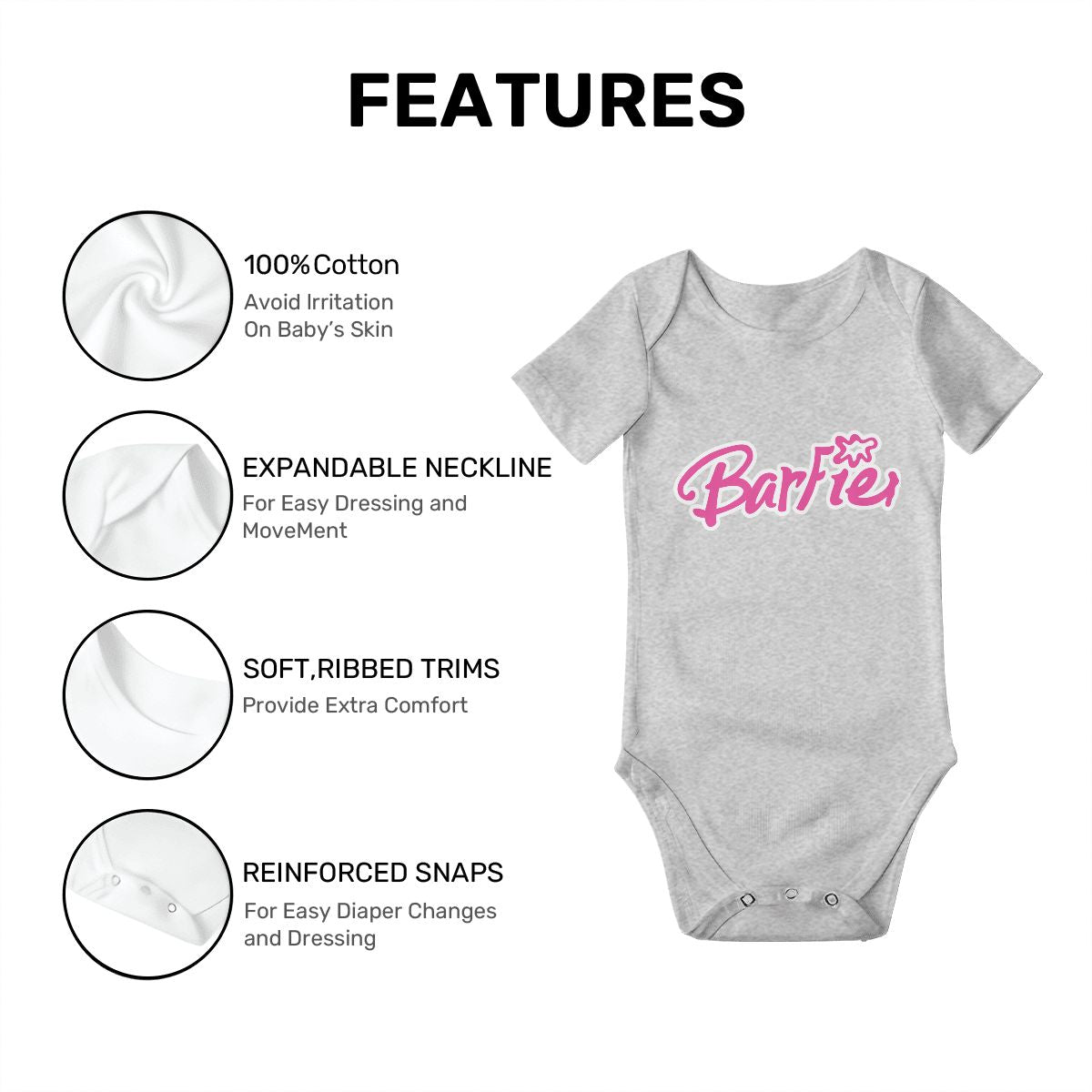 Barfie Baby Onesies (Short Sleeve)